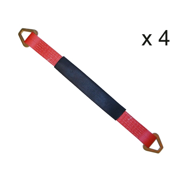 2 x 48 Axle Straps w/ Sleeve and D Rings, WLL- 3,333 lb, PK4